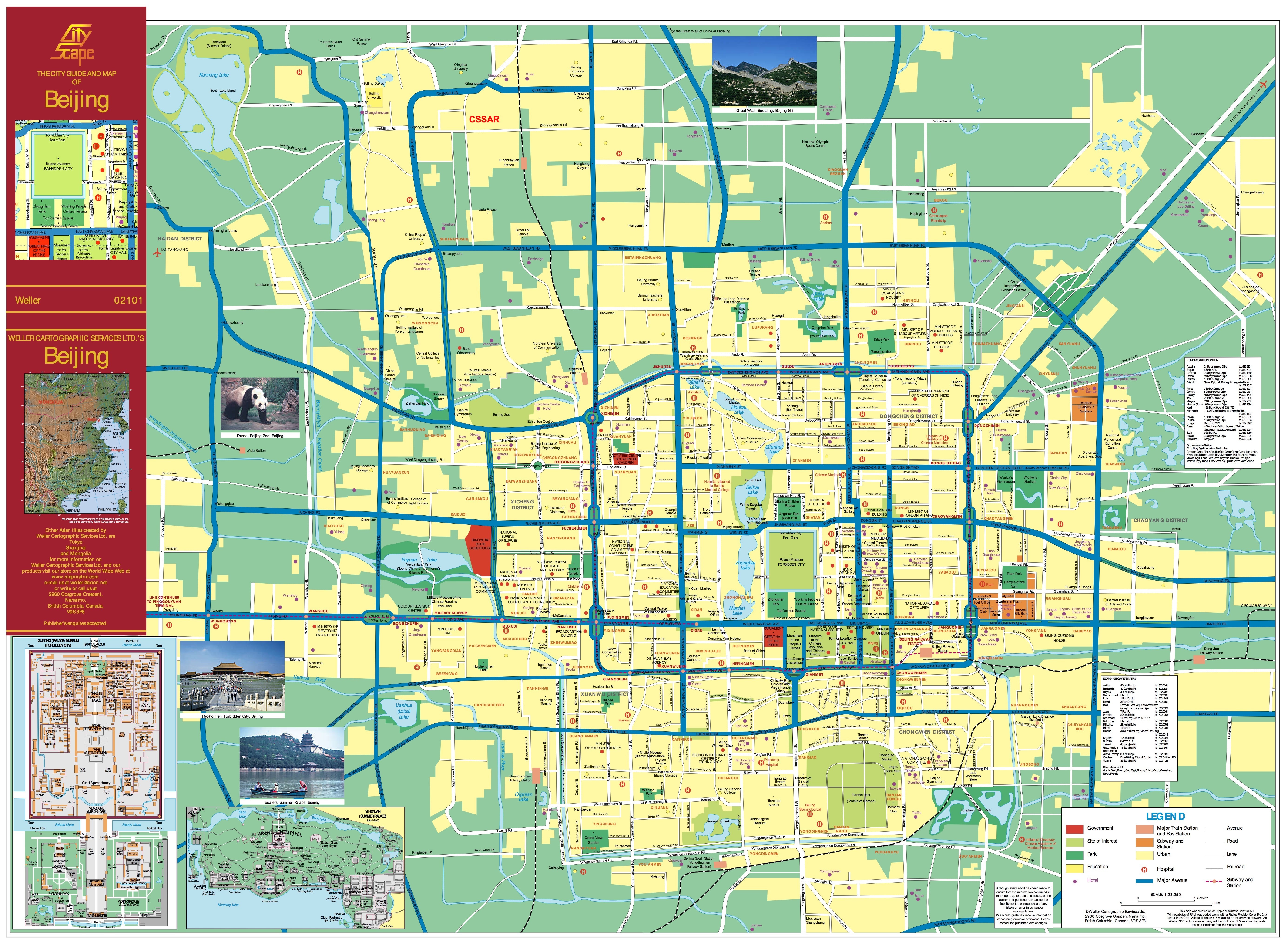 Mapa completo de Pekín - China - Asia